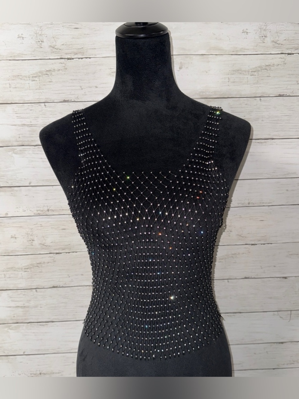 NWT! Love Tree Rhinestone Net Top - Picture 1 of 5